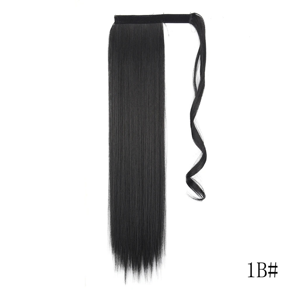 Long Straight Clip-in Ponytail Hair Extension Black