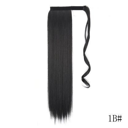 Long Straight Clip-in Ponytail Hair Extension Black