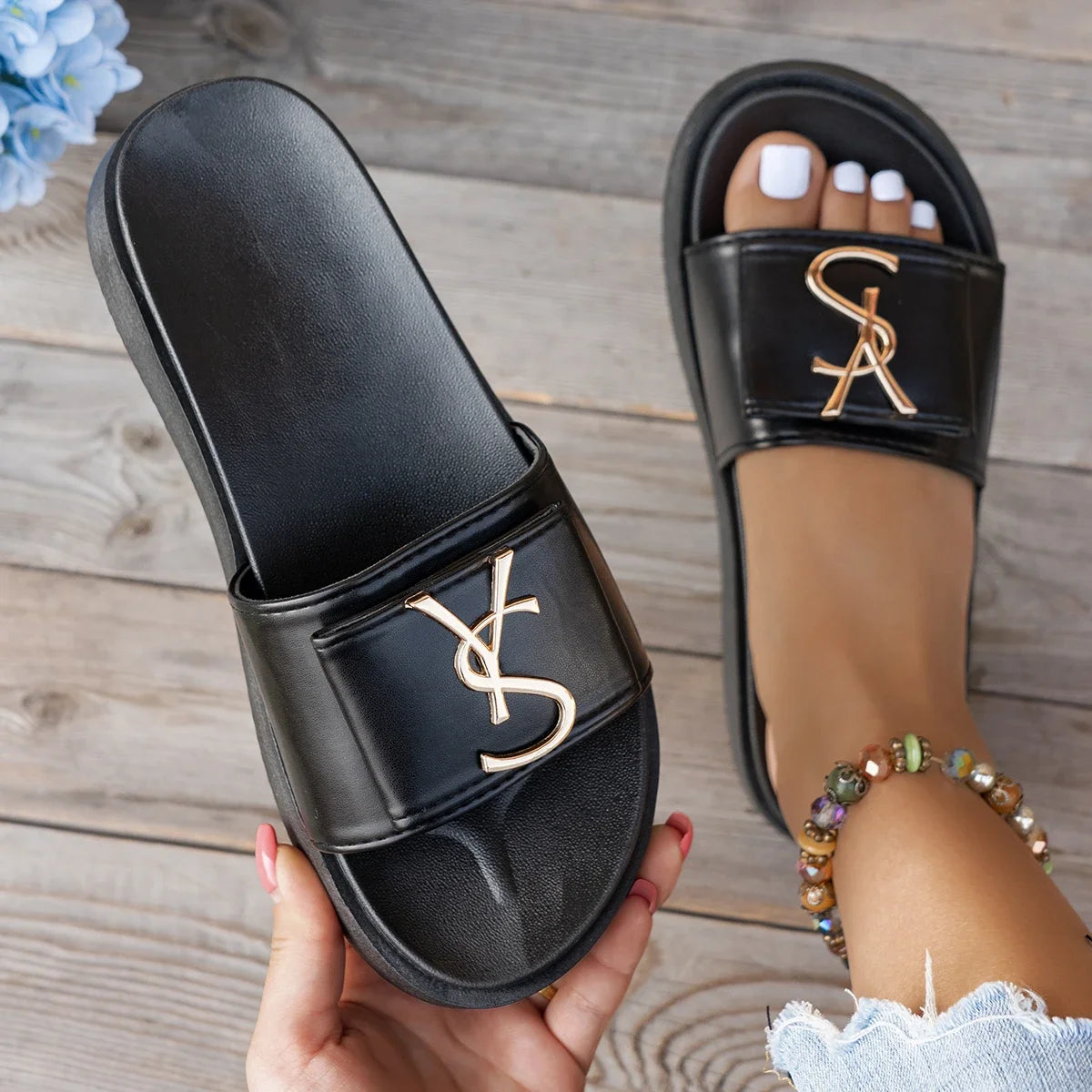 Women’s Platform Slides Casual Non-Slip Slippers