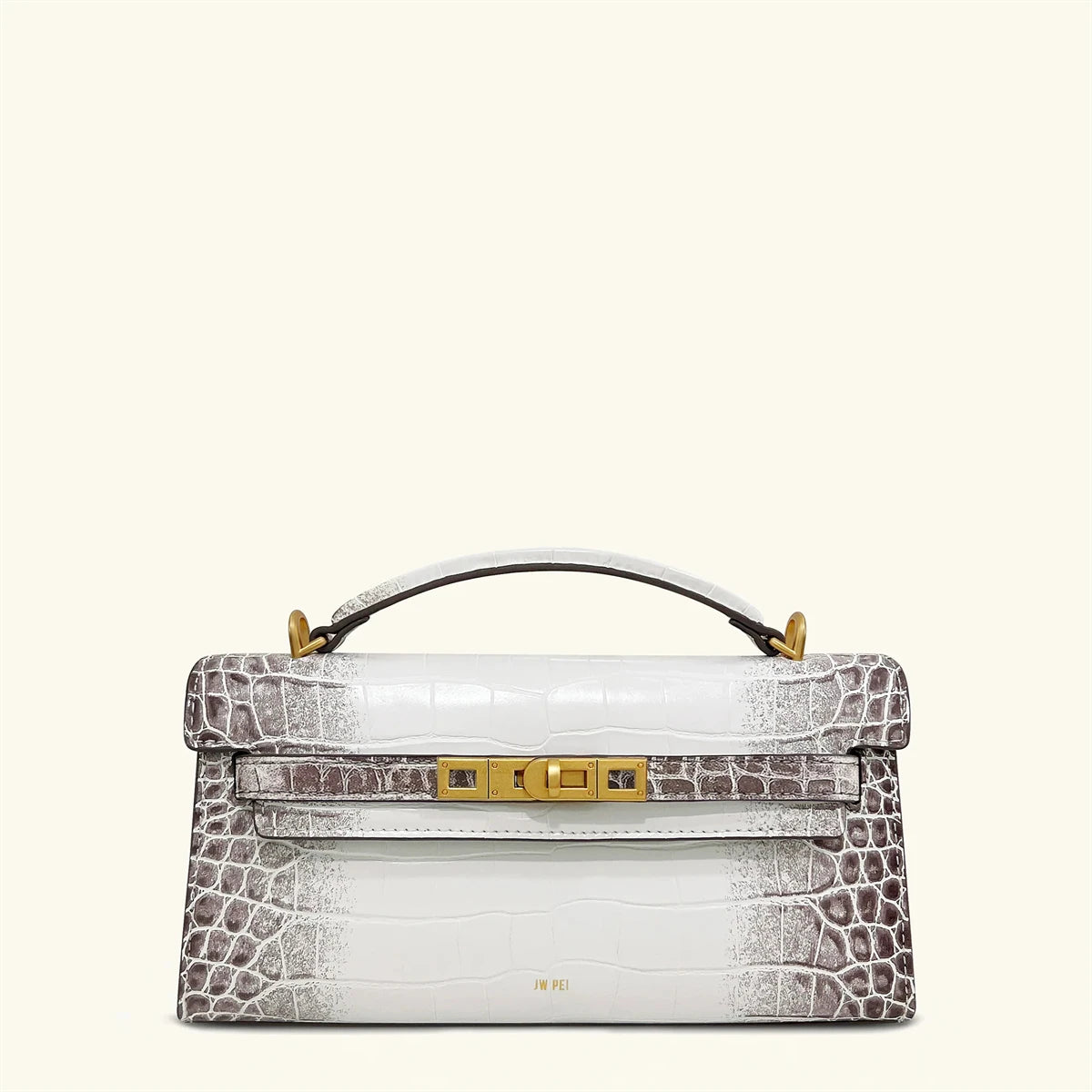 Crocodile Embossed Shoulder Bag in Pu Leather