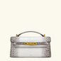 Crocodile Embossed Shoulder Bag in Pu Leather