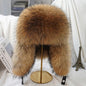 Men's Real Silver Fox Fur Bomber Hat