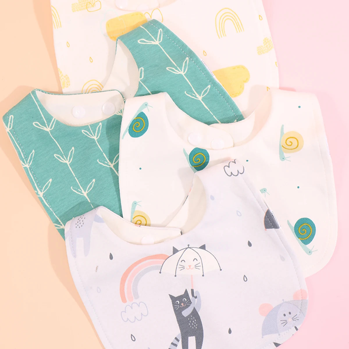 4pcs Cotton Baby Adjustable Bibs Bandana Scarf