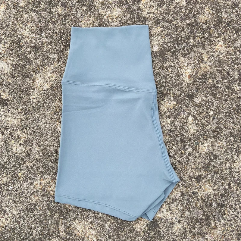 High Waist Yoga Shorts for Women in Solid Color