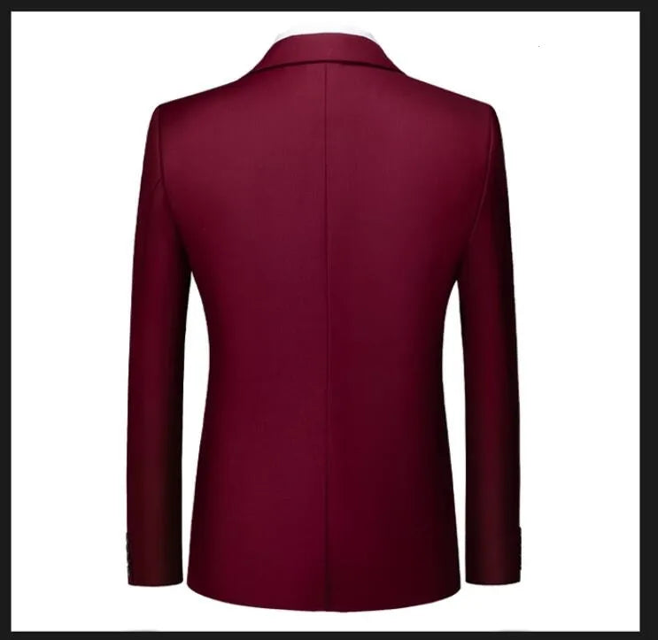 Men's Solid Color Formal Suit Jacket Slim Fit Blazer