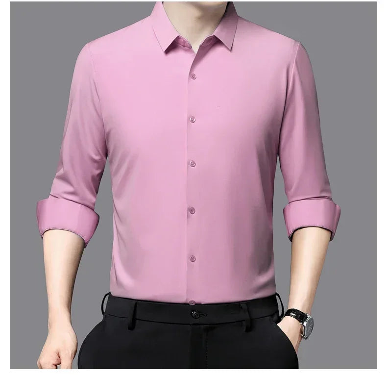 Men's Ultra-Stretch Slim-Fit Long Sleeve Shirt