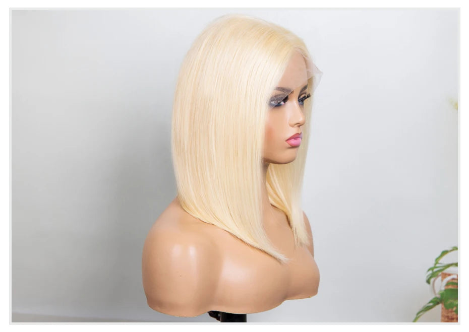 613 Blonde Bob Human Hair Lace Frontal Wig