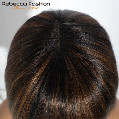 Straight Brazilian Human Hair Bob Wig With Bangs