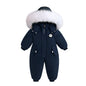 Winter Baby Ski Suit Plus Velvet Jumpsuit Waterproof