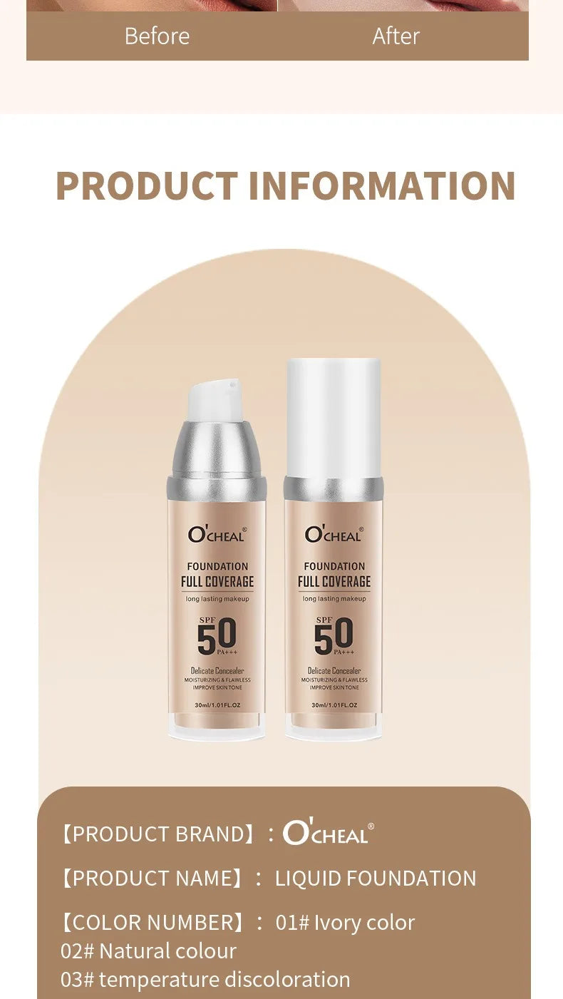 Color Changing Foundation Concealer Long Lasting Moisturizing