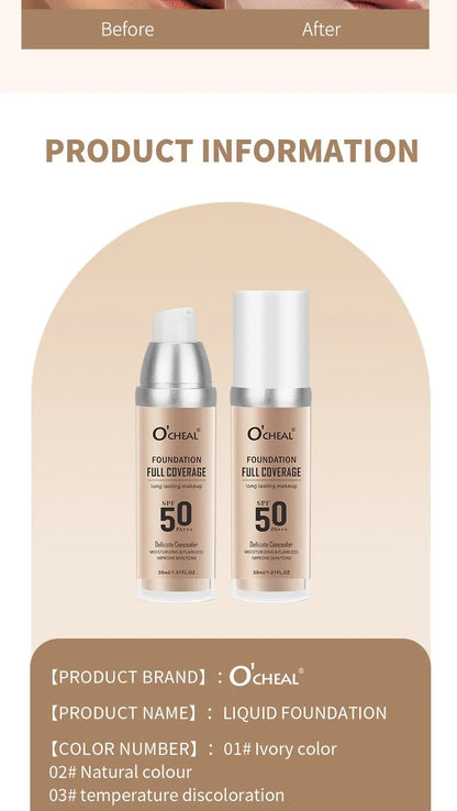Color Changing Foundation Concealer Long Lasting Moisturizing