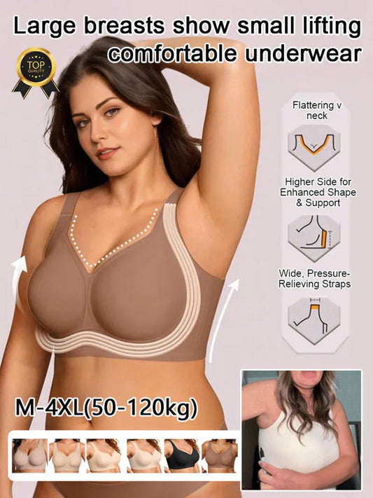 Wireless Push-Up Bra for Women, Soft Nylon Seamless Underwear