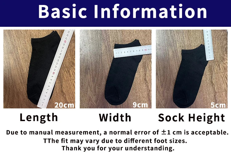 Unisex Ankle Socks Cotton Breathable Sports Black White Gray