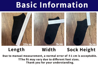 Unisex Ankle Socks Cotton Breathable Sports Black White Gray
