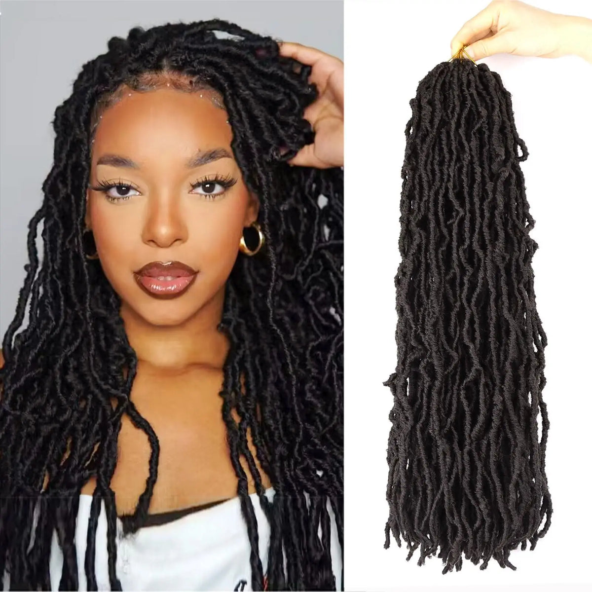 8Pcs 24 Inch Black Synthetic Dreadlock Extensions