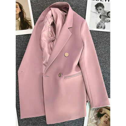 Elegant Women's Double Breasted Blazer Coat