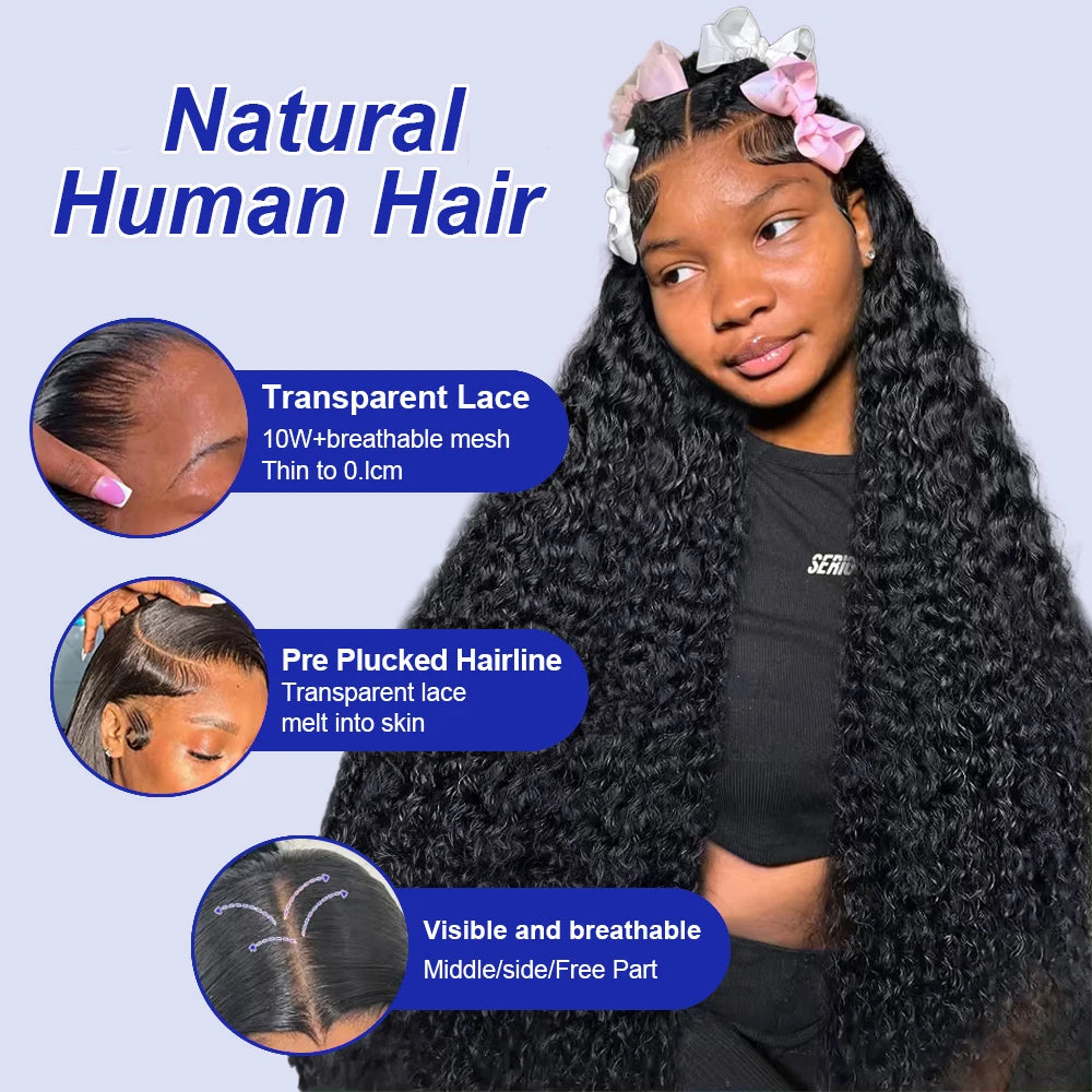 Jerry Curly 13x6 HD Lace Front Human Hair Wig 40 Inch