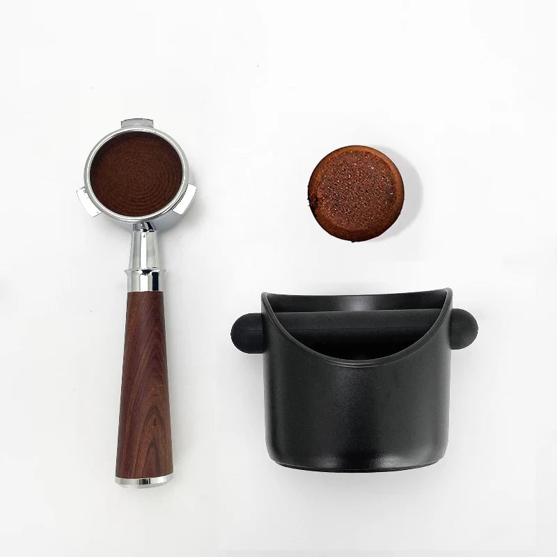 Coffee Knock Box Black ABS with Detachable Knock Bar