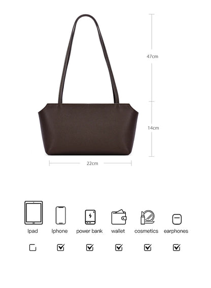 Genuine Cowhide Leather Mini Shoulder Tote Bag