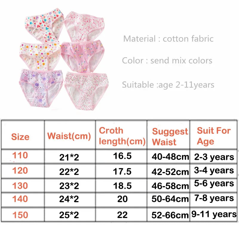 Floral Cotton Briefs for Girls 2-11 Years