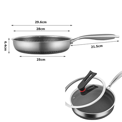 Stainless Steel Nonstick Frying Pan With Lid 28cm
