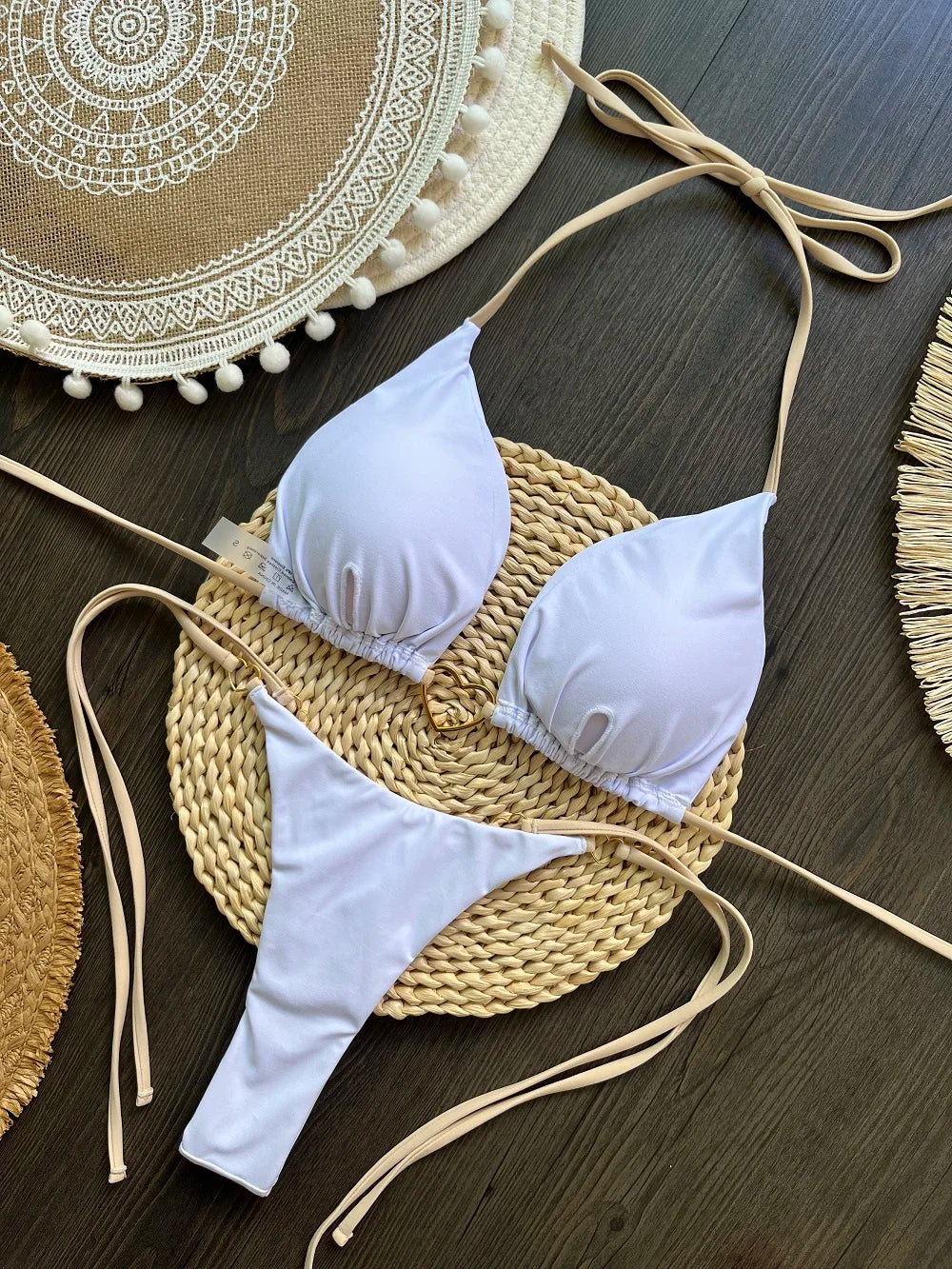 RUOTONSEPT Solid Color Bikini Set Women's Swimwear