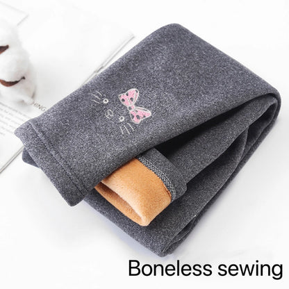 Fleece-Lined Thermal Leggings for Girls
