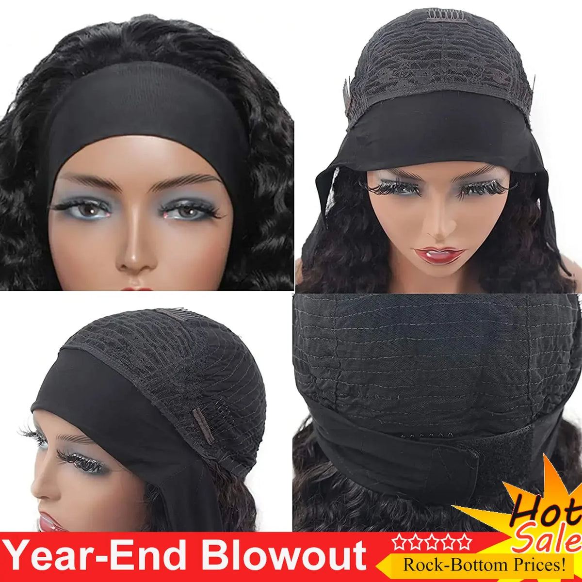 Afro Kinky Curly Wig with Headband 200% Density