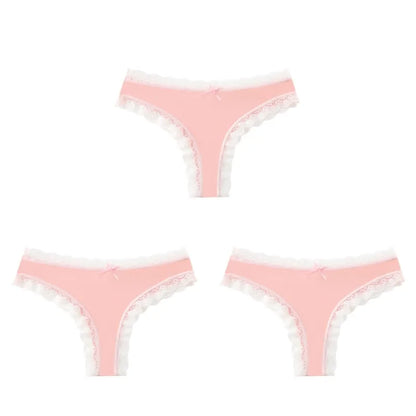 BZEL Women Lace Thong Panties Low-Waist G-String Leopard