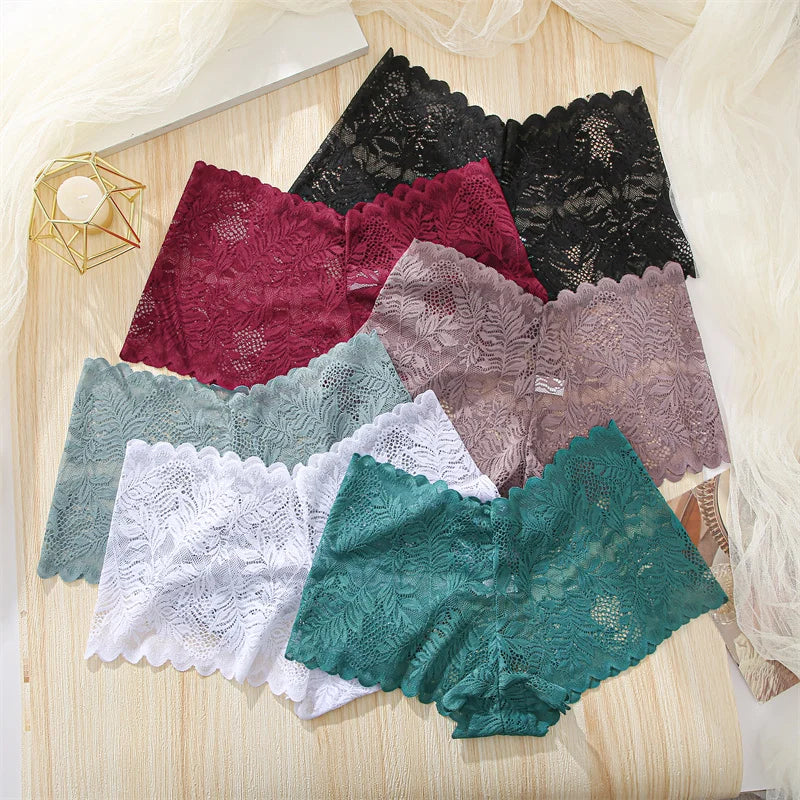 FINETOO Lace Boyshort Panties Set for Women S-XL