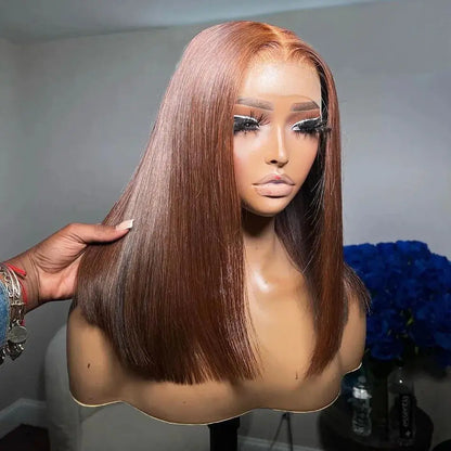 Brown Straight 13x4 Lace Front Wig Human Hair