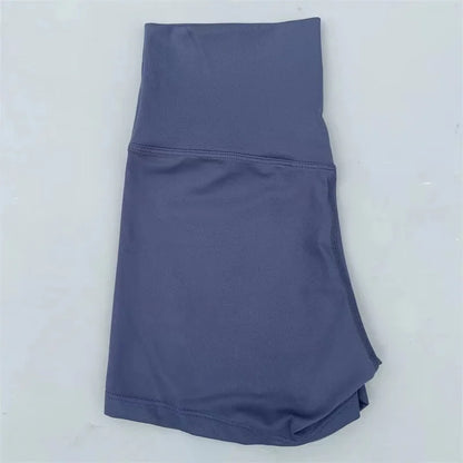 High Waist Yoga Shorts for Women in Solid Color