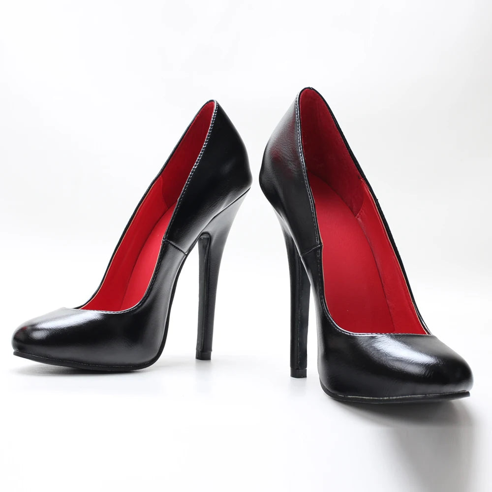5.5 Inch Stiletto Ultra High Vintage Round Toe Pump Shoes