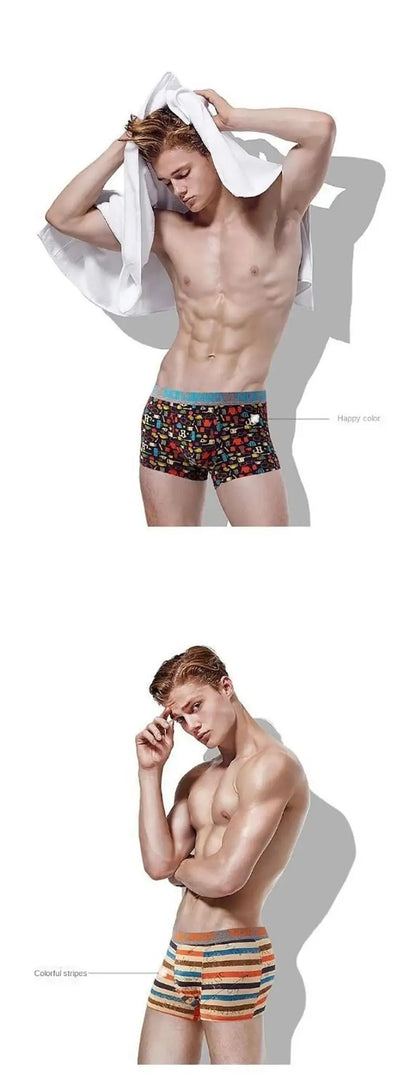 Men's Cotton Boxer Shorts Underwear 4Pcs Set