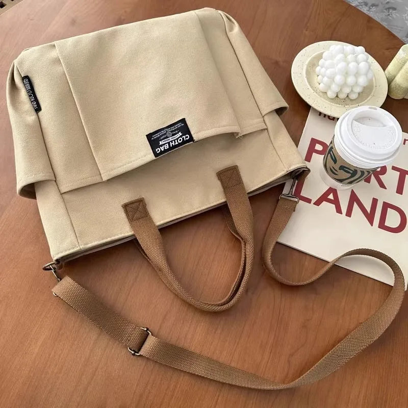 Canvas Large Capacity Commuter Shoulder Handbag