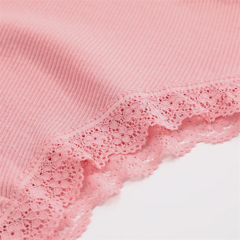 3PCS Women Cotton Lace Brazilian Panties Set S-XL