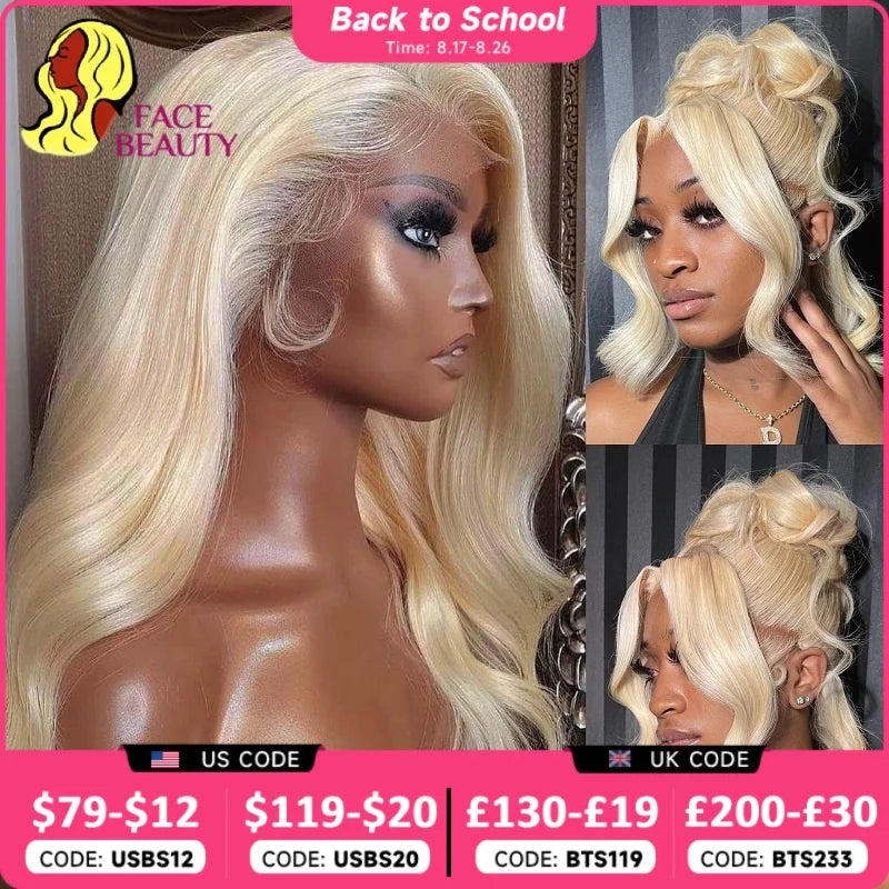 360 Lace Frontal Wig 613 Blonde Body Wave Human Hair