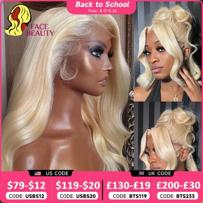 360 Lace Frontal Wig 613 Blonde Body Wave Human Hair