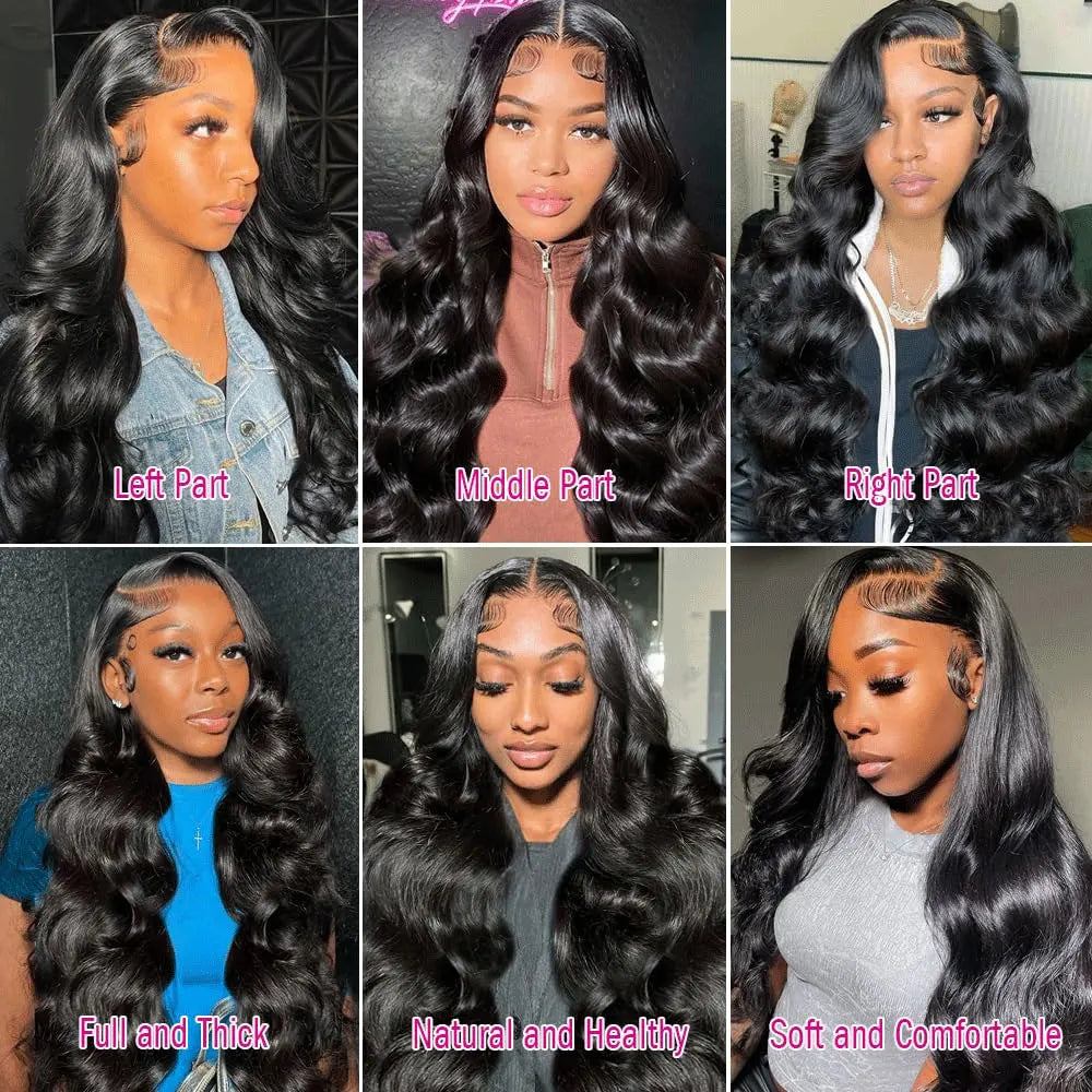 250% Body Wave Human Hair Wig 13x4 13x6 Lace Frontal