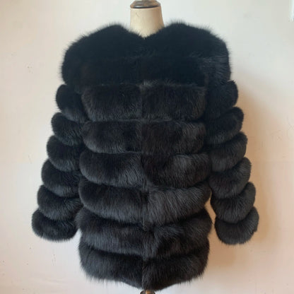 4in1 Real Fox Fur Coat for Women