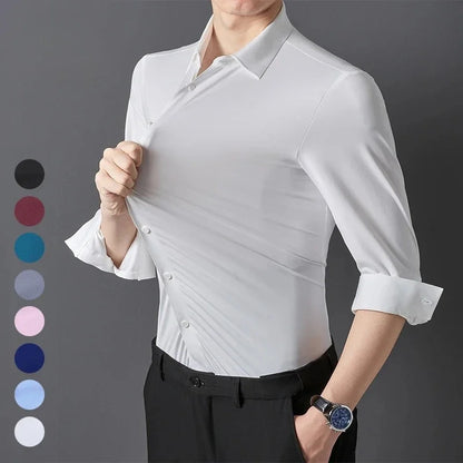 Men's Ultra-Stretch Slim-Fit Long Sleeve Shirt