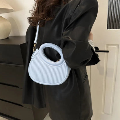 Chic Stripe Crossbody Bag for Women in Synthetic Leather