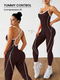 Women Yoga Jumpsuit Open Back High Elastic Slim Fit