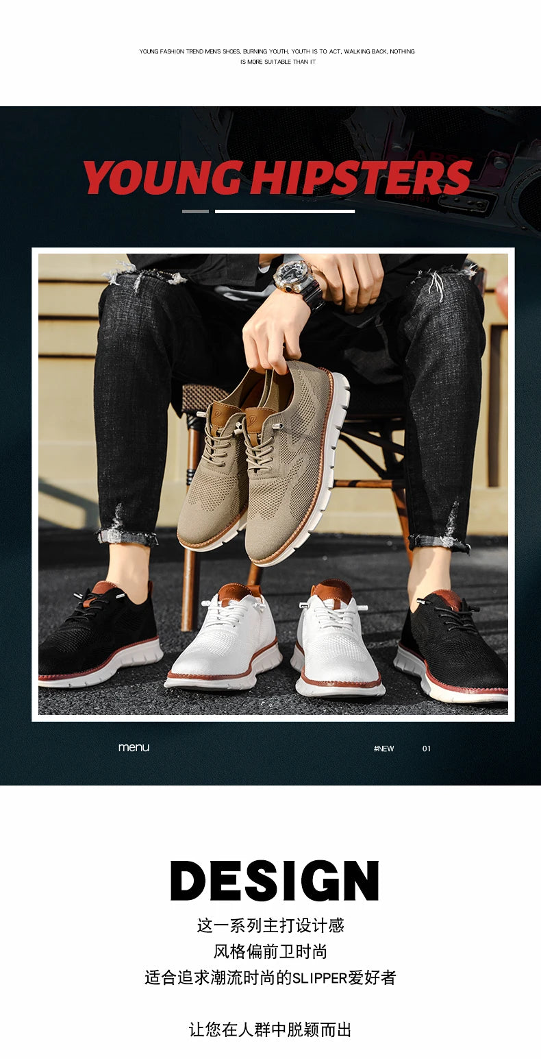 Men's Large Casual Fly-Weave Mesh Sports Shoes