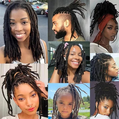 Handmade Human Hair Dreadlock Extensions 50 Strands 6-20 Inch