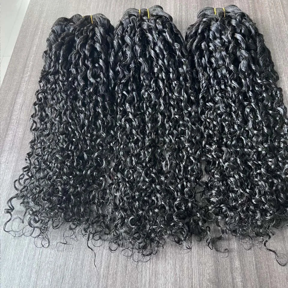 Brazilian Curly Human Hair Bundles Natural Color