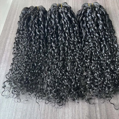 Brazilian Curly Human Hair Bundles Natural Color