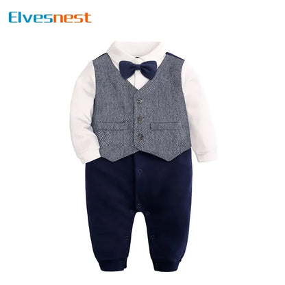 Cotton Long Sleeve Baby Rompers for Boys 0-24 Months