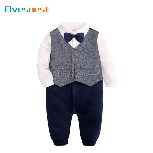 Cotton Long Sleeve Baby Rompers for Boys 0-24 Months