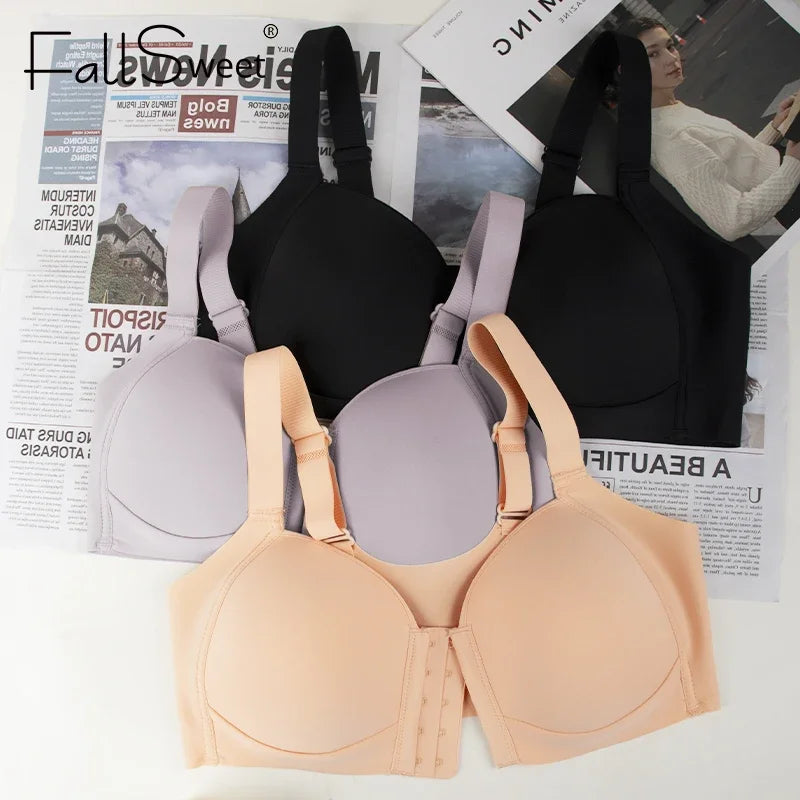 FallSweet Women's Wireless Bralette Front Closure Thin Cup
